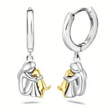 Dog Hug Earrings (Round Clasp)