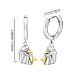 Dog Hug Earrings (Round Clasp)