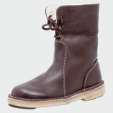 Waterproof Wool-Lined Leather Ankle Boots