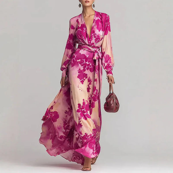 Leah – Floral Wrap Maxi Dress