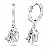 Dog Hug Earrings (Round Clasp)