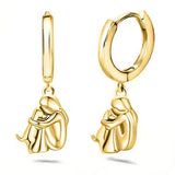 Dog Hug Earrings (Round Clasp)