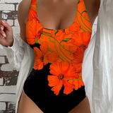 Lucy - Elegant One-Piece Swimsuit with Floral Pattern