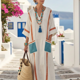 Noemi | V Neck Half Sleeve Pocket Maxi Dress