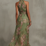Serena | Floral Halter Maxi Dress