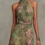 Serena | Floral Halter Maxi Dress