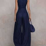 Rana | Dark blue striped jumpsuit