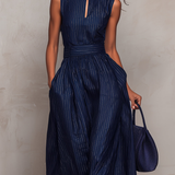 Rana | Dark blue striped jumpsuit