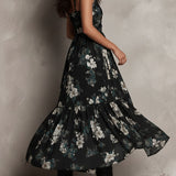 Avelinne - Black Bohemian Floral Print