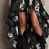 Avelinne - Black Bohemian Floral Print