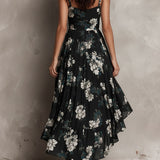 Avelinne - Black Bohemian Floral Print