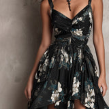 Avelinne - Black Bohemian Floral Print