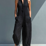Sleeveless Linen Overalls