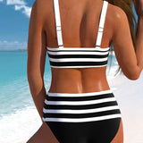 Laluna® | Striped High-Waisted Bikini