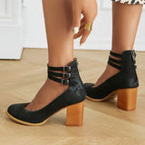 Madison - Flat Sandals with Ankle Strap and Thick Sole