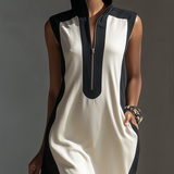 Emily - Black & White Bicolor Mini Dress