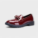 Black Patent Women's Loafers with Bow