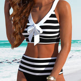 Laluna® | Striped High-Waisted Bikini