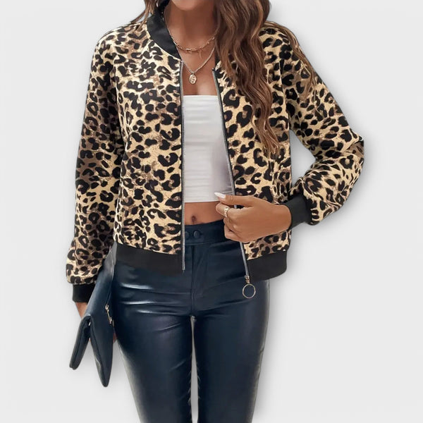 Amiria - Elegant Leopard Print Coat