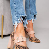 Adalina™ - Sues sandals with panther print