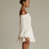 Lily - Ivory Pleated Dress