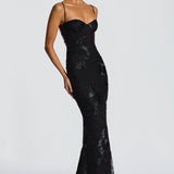 Bodycon Maxi Dress with Lace