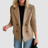 Ilaisaane - Elegant Coat with Knit Sleeves