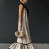 Celestine | Color-Block Ruffle Maxi Dress