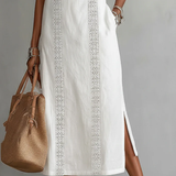 Millie | Midi Linen Dress with Mandarin Collar