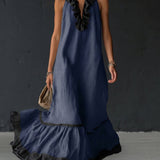 Celestine | Color-Block Ruffle Maxi Dress